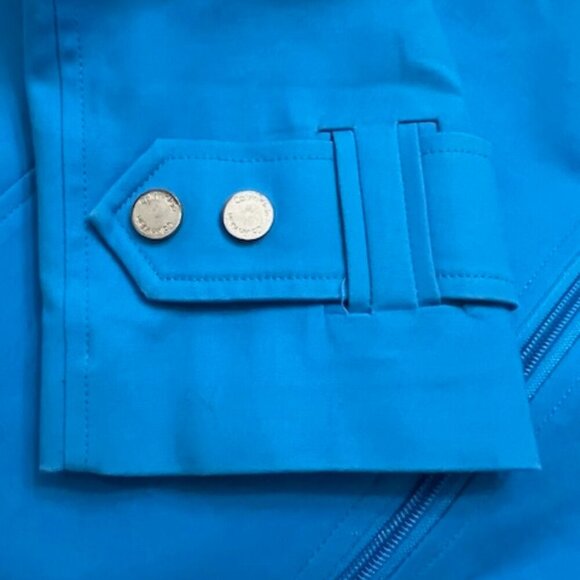 Calvin Klein Blue Zipper Jacket Trench Coat Belted Lined Women's Size S - Picture 3 of 6